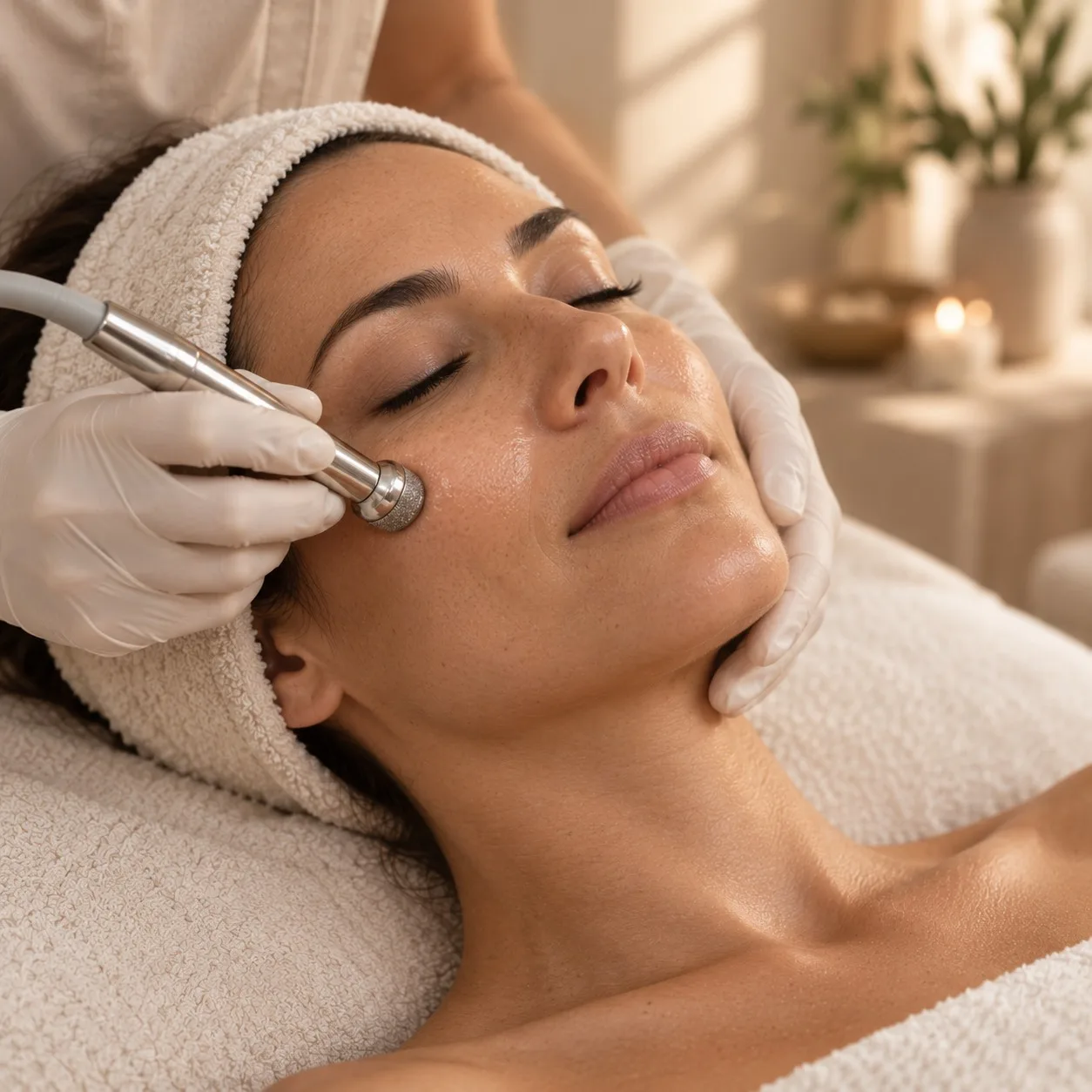 Tratamiento facial con punta de diamante